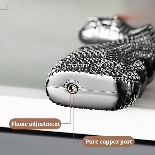 Encendedor antorcha con diseño serpiente oro miniatura 4