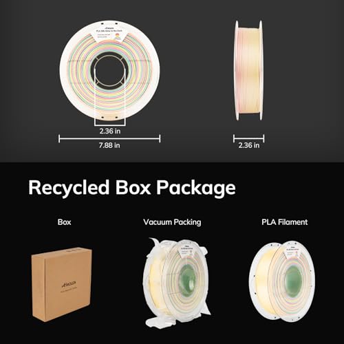 Image of AMOLEN Glow in The Dark Filament Pla Silk Glow 3D Printer Filament, Shiny Multicolor Rainbow PLA Filament 1.75mm, Gradient Color Change PLA for Most FDM 3D Printer, Yellow Pink Green, 1kg (2.2lbs)