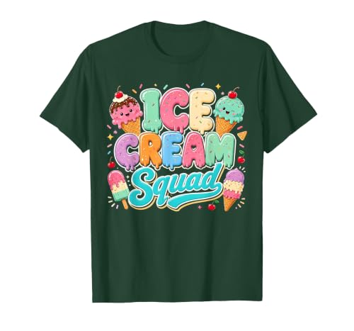 Ice Cream Squad Cute National Ice Cream Day Summer T-Shirt, Men, Dark Green, Medium