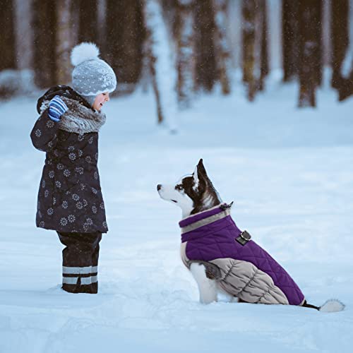 Lelepet Warm Dog Winter Coat Cold Weather Jacket Windproof Reflective Turtleneck Dog Vest With Plush Neckline D-Ring For Leash Thick Fleece Lining Dog Jacket Pet Apparel For Small Medium Large Dogs #TOP5