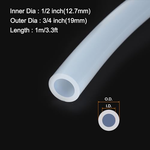 Image of 3.3ft 1 /2 inch ID x 3 /4 inch OD Silicone Tubing Clear Industrial Plastic Tubing Pure Silicone Hoses for Pump Siphoning Draining Irrigation Brewing