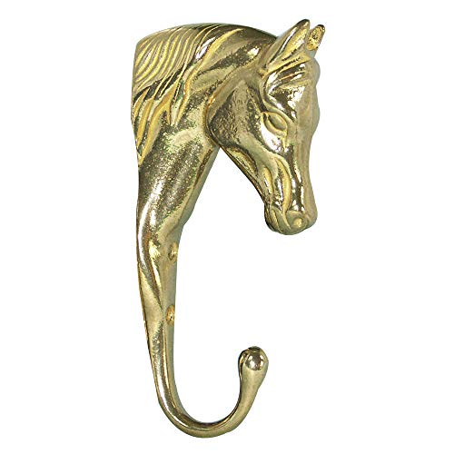 Intrepid International 3-D Brass Horse Head Hanger 6" - Elegance and Functionality for Tack Rooms and Coat Rooms
