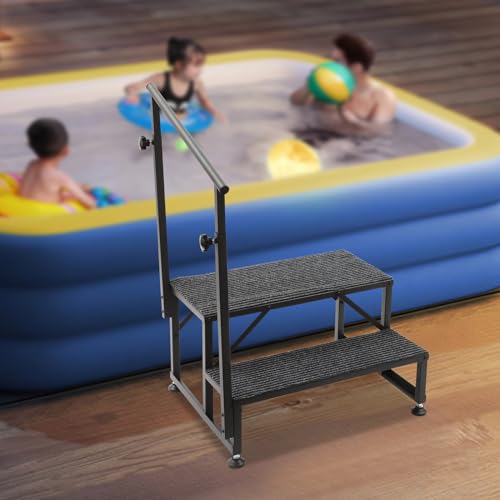 Escalera portátil con barandales para piscinas y porche miniatura 5
