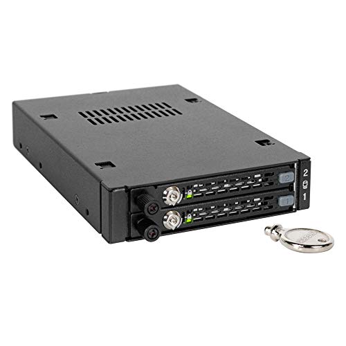 ICY DOCK Full Metal 2 x 2.5” SATA/SAS HDD & SSD Mobile Rack for External 3.5" Drive Bay  ToughArmor EX MB492SKL-B