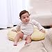 QUENESS Nursing Pillow, Plus Size Breastfeeding Pillow Original Support for Baby Boys Girls Breastfeeding Essentials, with Removable Soft Cotton Cover (Sand, Large (25.59 * 20.08 * 6.30 Inches))