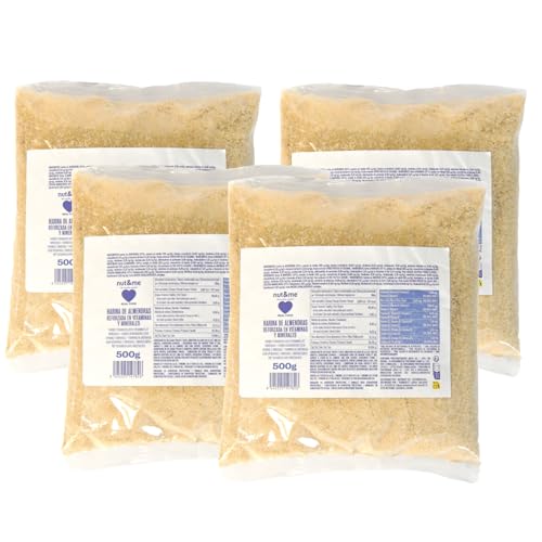 Harina de almendra Proteica con Vitaminas y Minerales 2 kg | Fuente de Proteínas | Alto en Hierro | Alto en Calcio | Alto en Potasio |Fuente de Vitamina D|Dietas Keto|Sin conservantes| Pack 4x500 gr