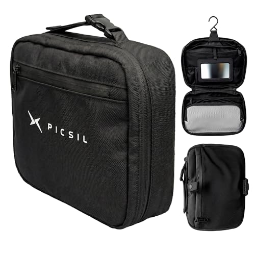 PICSIL Horizon Necessaire da Viaggio Modulare - Toiletry Bag 2L, Organizer Igiene Impermeabile con Gancio per Appendere, Beautycase da Palestra e Sport, Sistema Horizon - Moonless