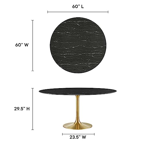 Image of Modway Lippa Dining Table, 60 inch, Gold Black