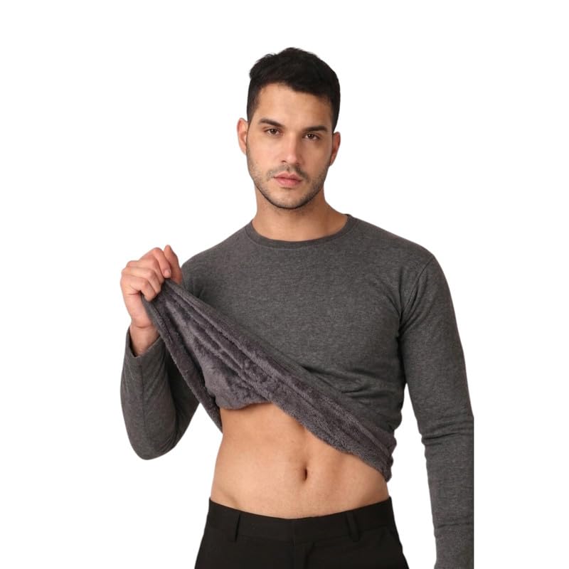 TFA Men's Thermal Upper | Full Sleeves | Strechable Warmer Top | Round Neck | Heavy Winters | Ultra Soft |-picture-54
