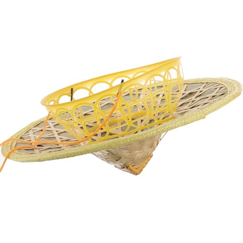 MAGICLULU Sombrero Ninja de Bambú Natural 30 Cm Diámetro Sombrero Cónico Oriental para Cosplay y Actuaciones Escénicas para Fiesta y Disfraces Color Aleatorio
