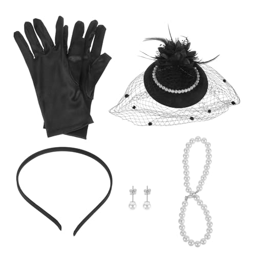 Tocado de plumas negro y guantes, el regalo ideal para bodas y fiestas
