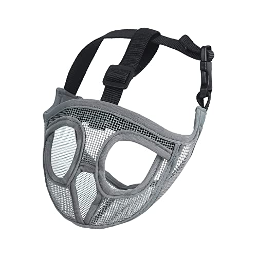 Short Snout Dog Muzzle Mesh Nylon Muzzle To Prevent Biting Barking Shih Tzu Muzzle Soft Breathable French Bulldog Pug Muzzle Training Pets Dog Mouth Cover Mask Adjustable for Large Medium Small Dog - Image 2