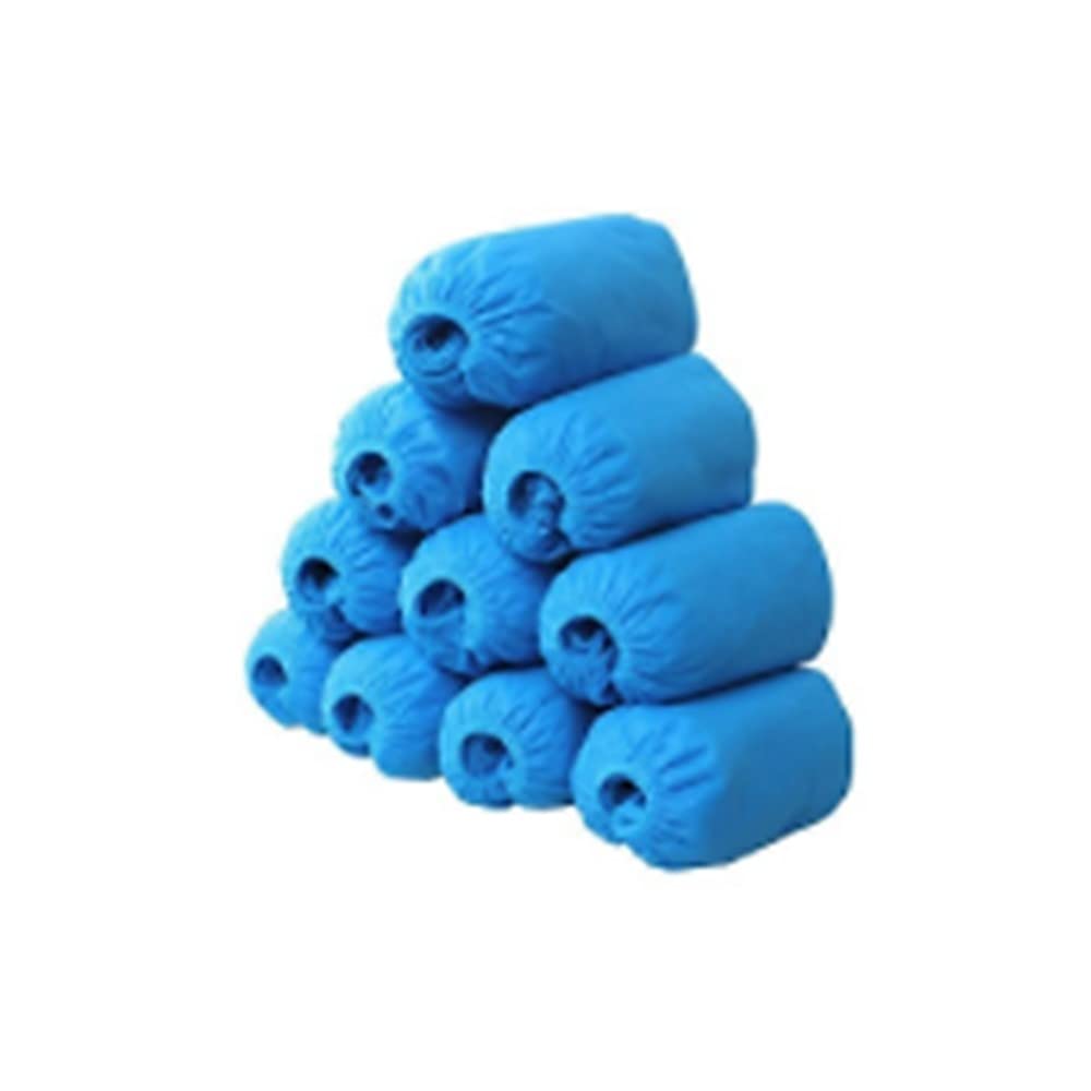 BleuMoo 100Pcs Disposable Fabric Waterproof Shoe Covers Overshoes Boot (Light blue)