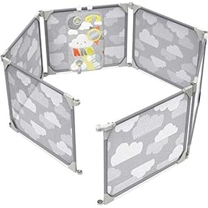 Skip Hop Expandable Baby Gate, Playview Enclosure, Silver Lining Cloud (Discontinued by Manufacturer)
