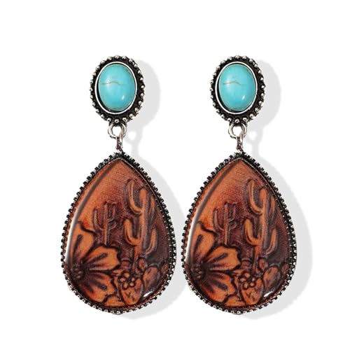 Western Earrings Outfit for Women Oval Silver Earrings Dangle...