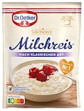 Dr. Oetker Milchreis nach klassischer Art – 15er Pack für cremigen Milchreis, als süße Mahlzeit oder Dessert mit traditionellem Geschmack, einfache und schnelle Zubereitung, 15 x 125g