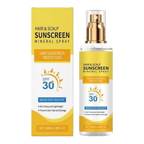 Protector Solar De Cabello Y C-uero Cabelludo, Spray De Protección Solar Del Cabello, Spray De Protector Solar Del C-uero Cabelludo, Con Protección UV Y Fórmula Segura, 100 Ml, Para Hombres Y Mujeres