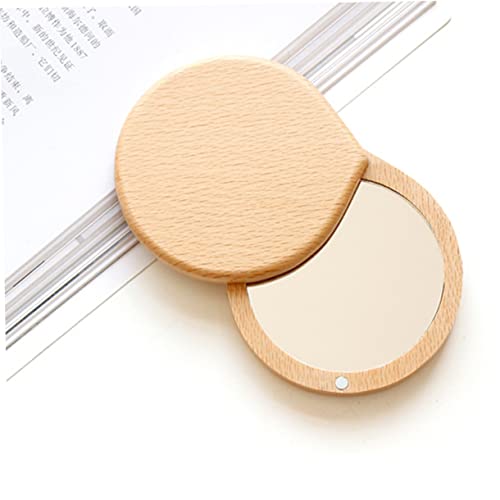 FOMIYES 2pcs Espejo de Maquillaje Pequeño de Madera Portátil miniatura 5