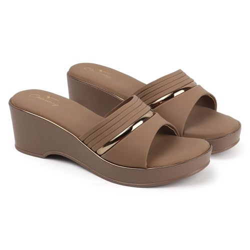 Image of Chinraag Women's Embellished Toe-Ring Comfort Flats | Stylish Casual Slip-On Sandals for Women (CR-388-P)