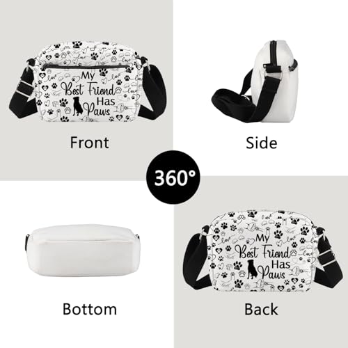 FUSTMW Dog Gifts for Dog Lovers Crossbody Bag Pet Owner Gifts Dogs Paw Print Purse Bag with Adjustable Shoulder Strap3