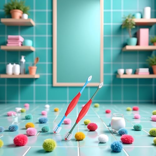 Image of 2 Pcs Dog Toothbrush 360 Degree Dog Tooth Brush, Dual Head Tooth Brushing Kit Non Slip Toothbrush for Dogs and Cat Teeth Clean Pet Dental Care Toothbrushes Puppy Tooth Brushing Kit