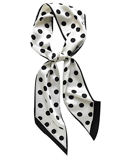 Clysoru Silk Head Scarf for Women Square Satin Double Sided Rectangle Tie Head Neck Waist Strip Scarves