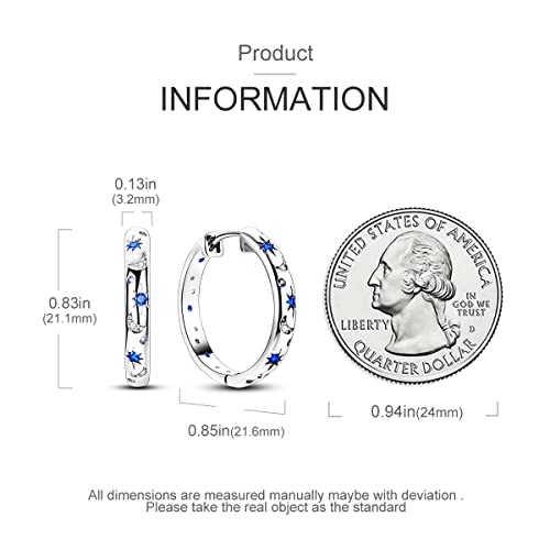 NARMO 925 Sterling Silver Hoop Earrings Heart Hoop Earings for Women U Shaped Hoop Earrings Colorful Cubic Zirconia Large Big Hoops Various Hypoallergenic Hoop Earrings3