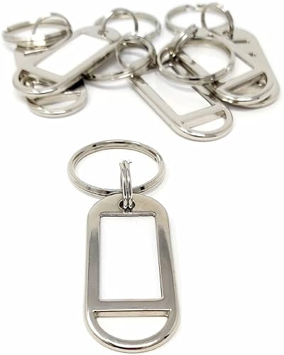 Llavero Metálico con Etiqueta Personalizada, Etiquetas Resistentes con Anilla para Llaves, Maletas...