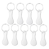 [FRCOLOR] 9個 ステンレス製ショッピングカートトークン キーリング付き 耐久性と滑らかな縁で持ちやすい 買い物短縮 メンズ レディース対応