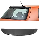 IKON MOTORSPORTS, Rear Window Roof Spoiler Compatible with 1999-2006 Volkswagen MK4 Golf, ES Style Carbon Fiber Print ABS Top Roofline Windshield Visor Spoiler Wing