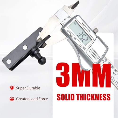 Vepagoo Gas Strut Mounting Brackets, 10mm Ball Stud Mounting Bracket for Lift Support Strut with 2pcs L-Type, 2pcs Flat-Type and 16pcs Screws (Only Fits 10mm Ball Head), Black