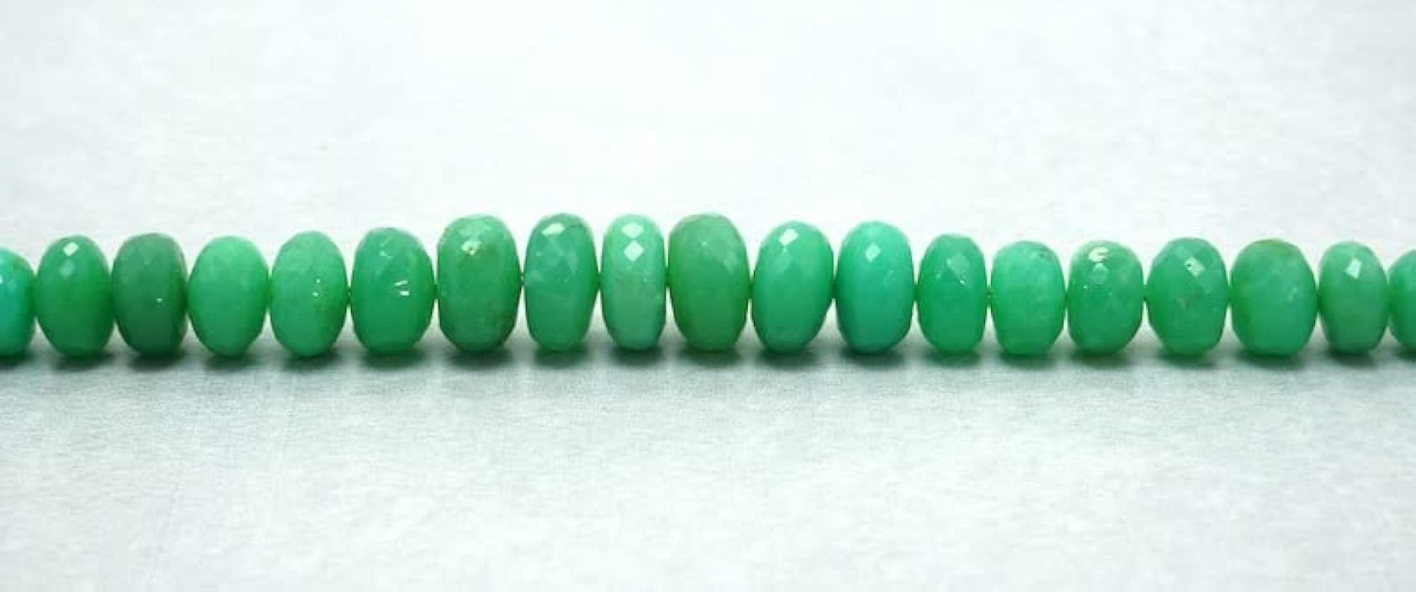 Chrysoprase Rondelle Beaded Bracelet, Adjustable Green