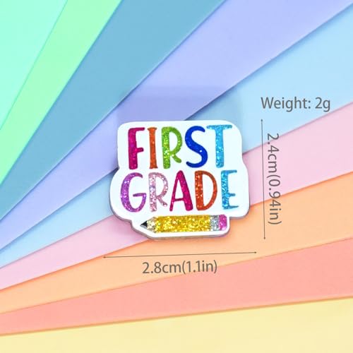 Image of Colorful Teacher Pin Glitter Graduation Lapel Brooch Pins Cute Teacher Appreciation Gifts for Clothes Backpacks Hats Accessories