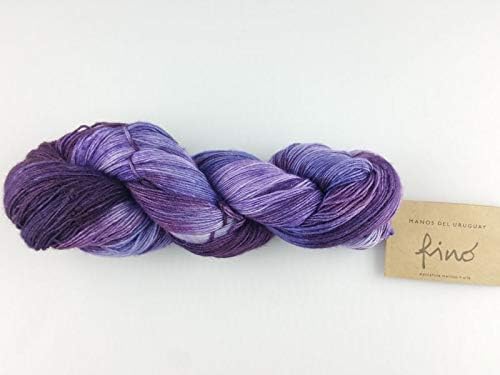 Manos Del UruguaySilk Blend Fino - 100gm 9999 Violets, Hand Dyed Knitting Yarn