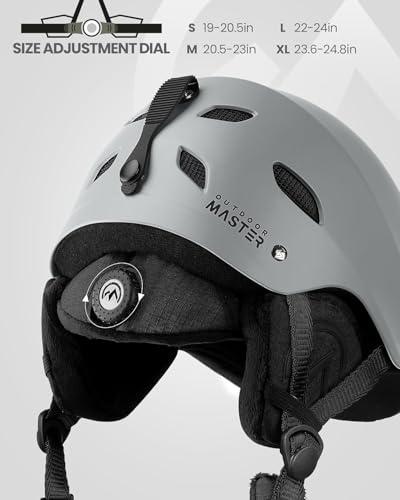 Image of OutdoorMaster Kelvin Ski Helmet - Snowboard Helmet for Men, Women & Youth (Gray,M) | Ski & Snowboard Use,Fits Men,Women & Youth,ASTM Certified Impact Protection,Adjustable Ventilation