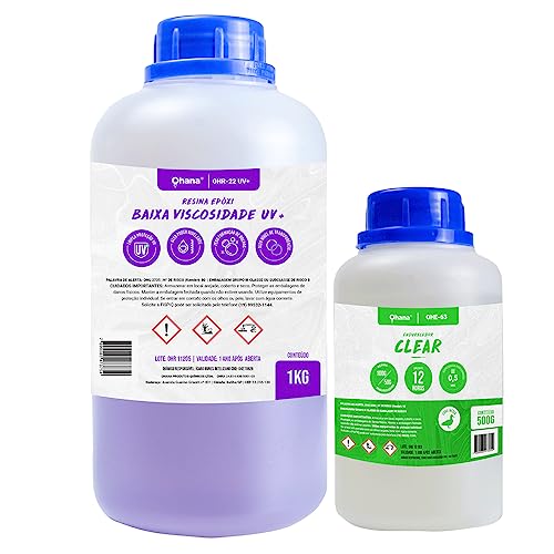 Resina Epóxi Baixa Viscosidade com proteção ao amarelamento kit 1,5 Kg
