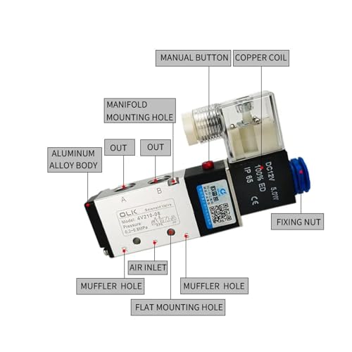 Électrovanne 4V210-08 AC24V pour stopper les fuites d'air comprimé
