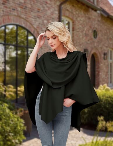 Image of PULI Womens Cross Front Poncho Shawl Wrap Elegant Wedding Formal Gift