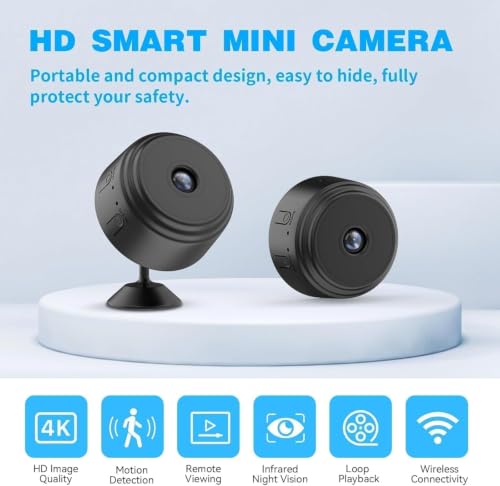 Image of WiFi Camera 360 Security Camera for Home Outdoor High HD Magnet Mini WiFi Magnetic Live Stream Light Vision IP Wireless 1080P Audio Video Hidden CCTV Maagna (1)