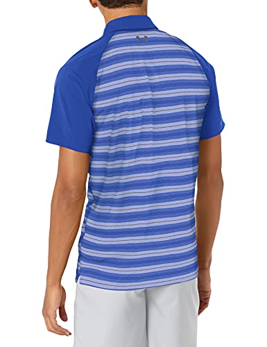 Image of Under Armour Men's Threadborne Boundless Polo, Jupiter Blue /Rhino Gray, Large Tall