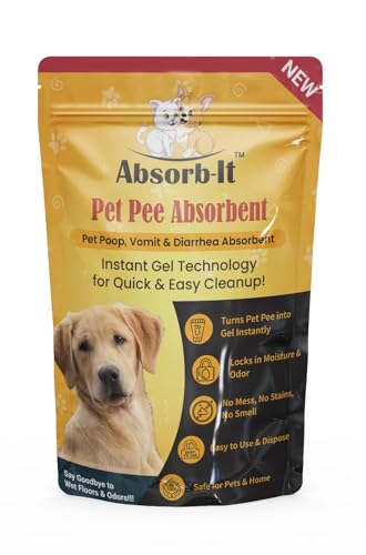 Image of Absorb-It Pet Pee Absorbent Powder - Instant Gel Technology for Pet Poop |Quick and Easy Hygienic Waste Absorption for Dogs & Cats (Multi-Purpose Odor Control Formula) | 200 Gram Pack of 6