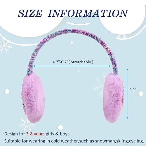PESAAT Winter EarMuffs for Kids Outdoor Boys Knitted Ear Cover Plush Toddler Girls Ear Warmer 3-8 Years 6