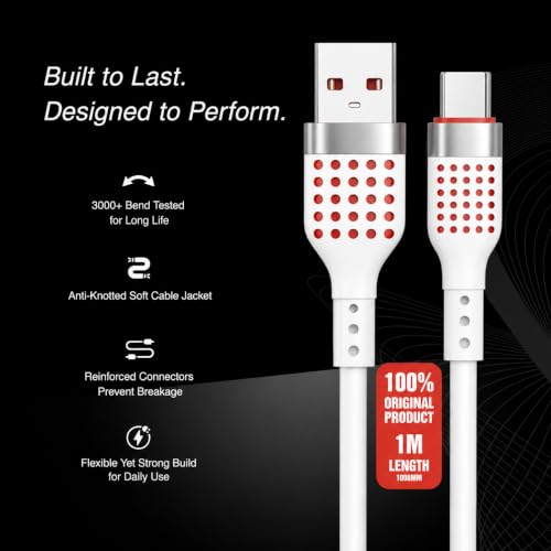 Image of New Silicon 65W USB to Type-C Fast Charging Cable 1Meter- 5.0A PD High-Speed Charger & 480Mbps Data Sync Cable Compatible with Smartphones, Android & USB-C Devices