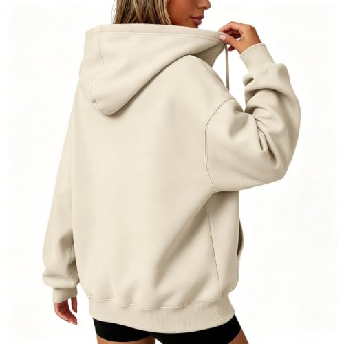 Womens Hoodies Pullover Fleece Cozy Drop Shoulder Oversized Sweatshirt - image 4