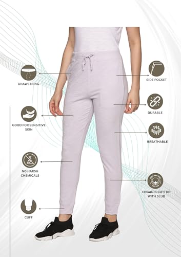 Image of Women Joggers Pant with Side Pockets and Drawstring Waist Adjustable Lilac