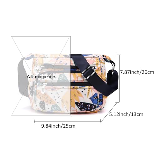 Crossbody Bag for Women Ladies Multi Pockets Shoulder Bag Handbag Lightweight Nylon Casual Messenger Bag Travel Purse2