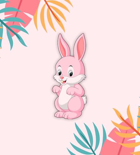 Image of Gift Me Bazar Wooden Rabbit Cartoon Fridge Magnet for Decoration | Fridge Magnets for Refrigerator & Almirah Decor | Home, Kitchen and Office Decoration Multicolor (Design 4)