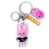 Feenmai Cartoon Keychain for Kids, Stray Kids Keychain Cute Animal Pendant, Acrylic Double Sided Pattern SKZ Backpack Pendant