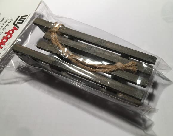 Schlitten braun 10 x 3,5 x 2 cm