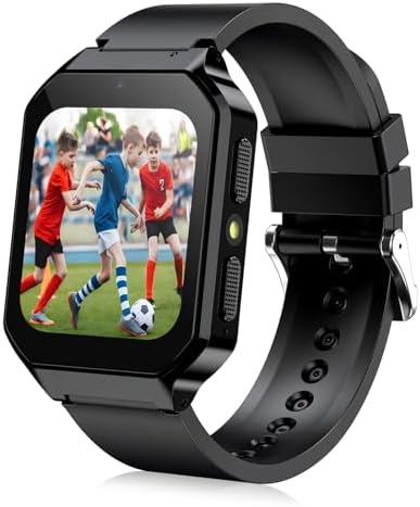 DERUI Smart Watch for Kids 3-12 Years Boys Girls, 26 Puzzle Games, Smartwatch with Camera, Pedometer, Stopwatch, Video Voice Music Player Calendar Alarm Clock Learn Card for Children Gifts (Black)